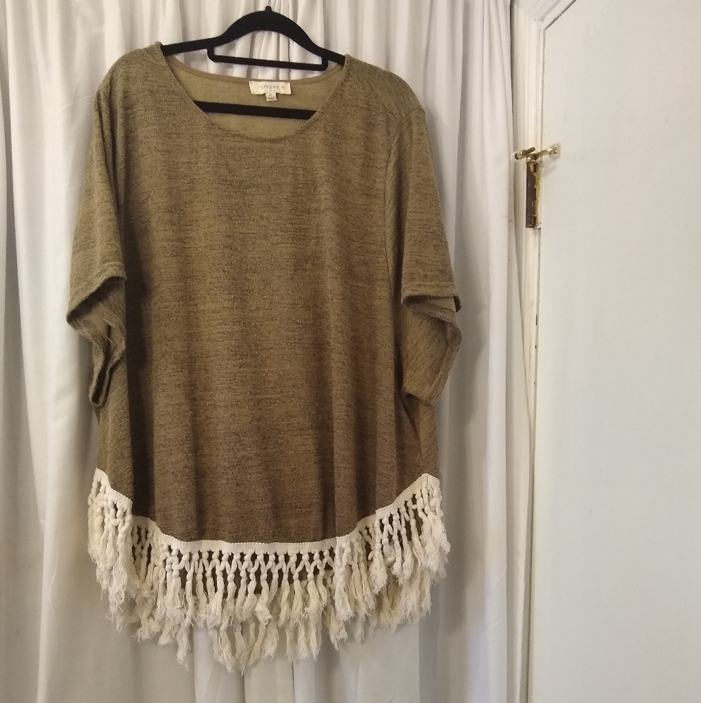 Umgee Fringe Tee Blouse